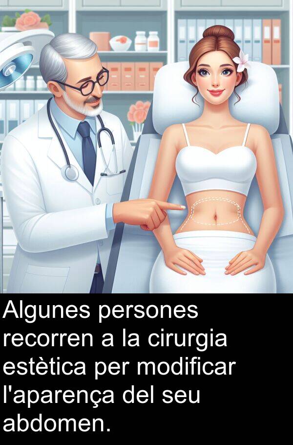 abdomen: Algunes persones recorren a la cirurgia estètica per modificar l'aparença del seu abdomen.