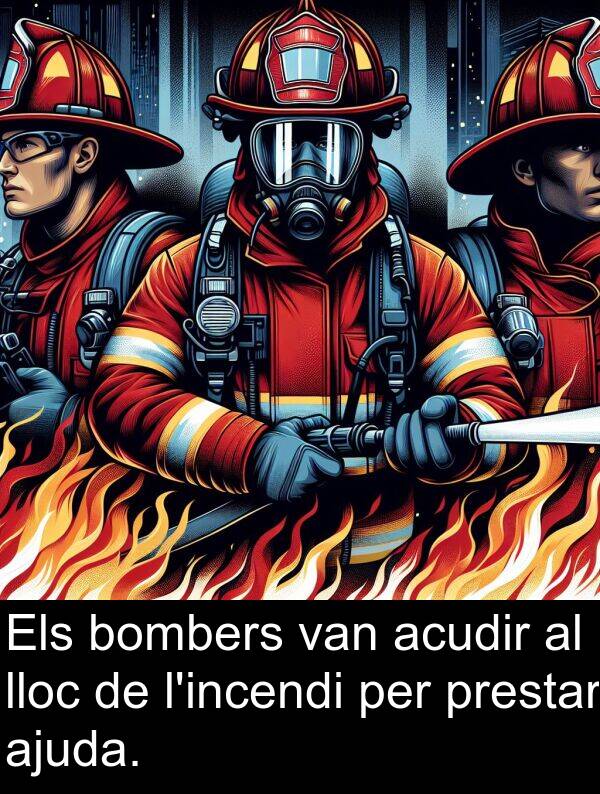 bombers: Els bombers van acudir al lloc de l'incendi per prestar ajuda.