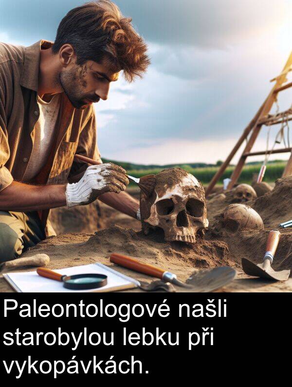 lebku: Paleontologové našli starobylou lebku při vykopávkách.