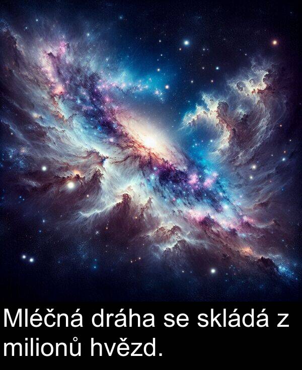 skládá: Mléčná dráha se skládá z milionů hvězd.