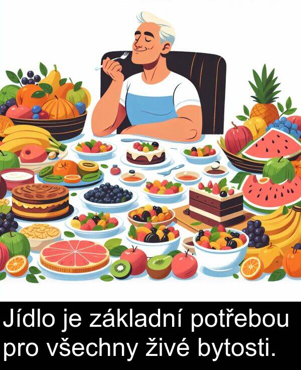 základní: Jídlo je základní potřebou pro všechny živé bytosti.