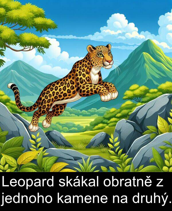 obratně: Leopard skákal obratně z jednoho kamene na druhý.