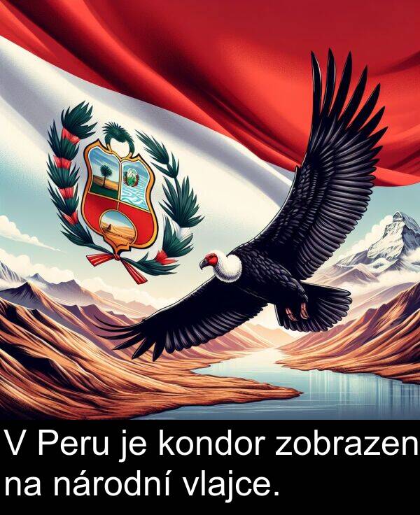 národní: V Peru je kondor zobrazen na národní vlajce.