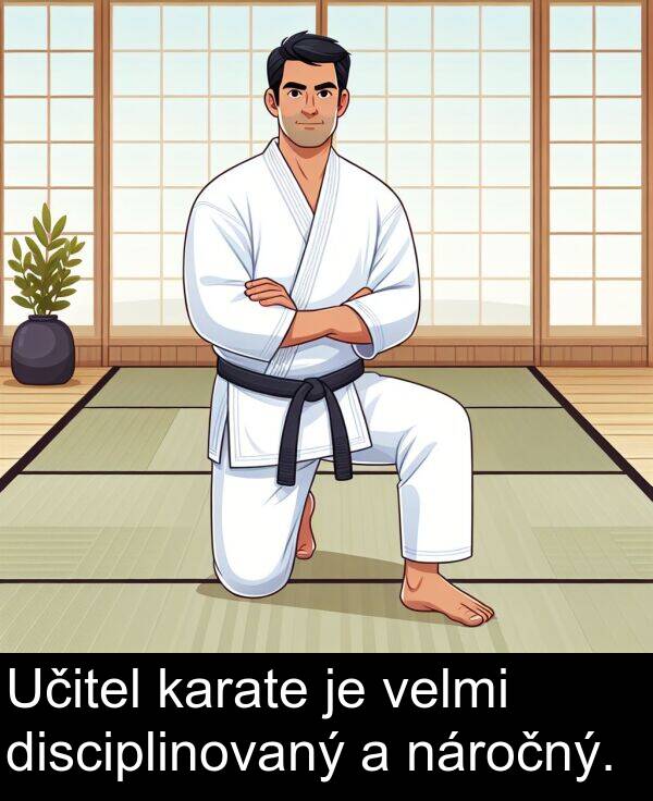 náročný: Učitel karate je velmi disciplinovaný a náročný.