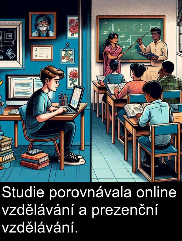 vzdělávání: Studie porovnávala online vzdělávání a prezenční vzdělávání.