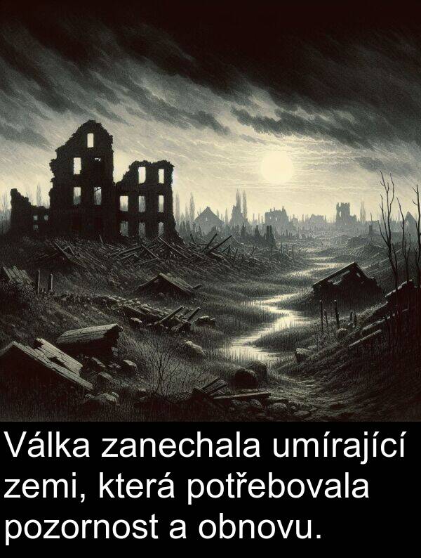 potřebovala: Válka zanechala umírající zemi, která potřebovala pozornost a obnovu.