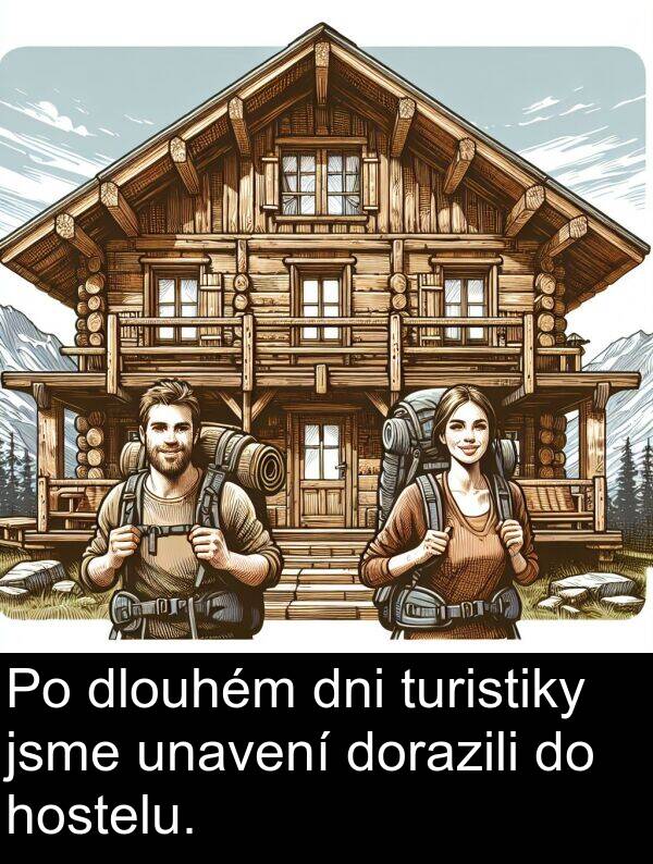 turistiky: Po dlouhém dni turistiky jsme unavení dorazili do hostelu.