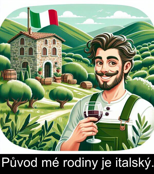 italský: Původ mé rodiny je italský.