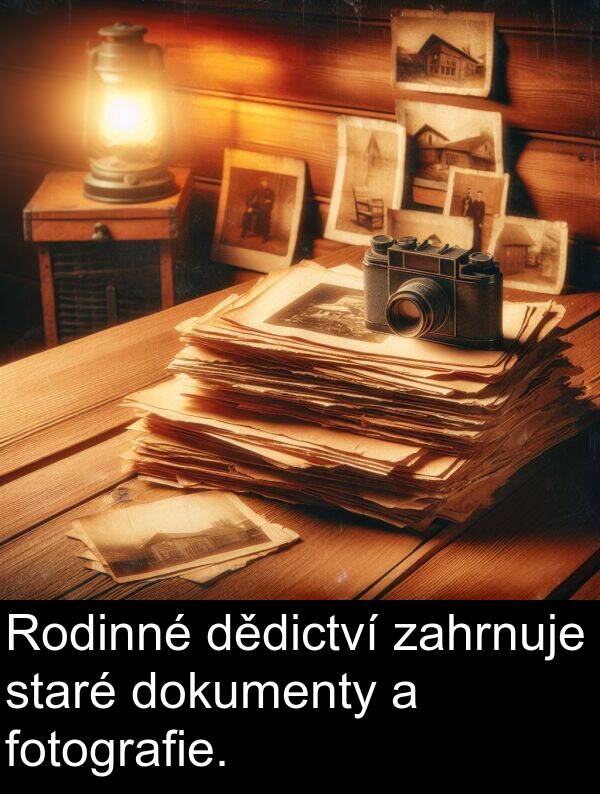 fotografie: Rodinné dědictví zahrnuje staré dokumenty a fotografie.