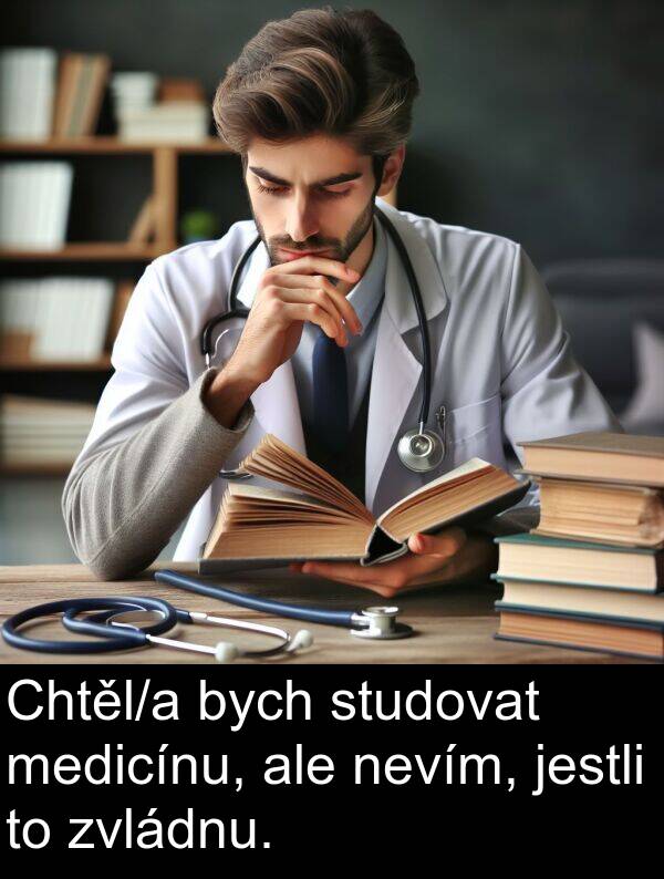 medicínu: Chtěl/a bych studovat medicínu, ale nevím, jestli to zvládnu.