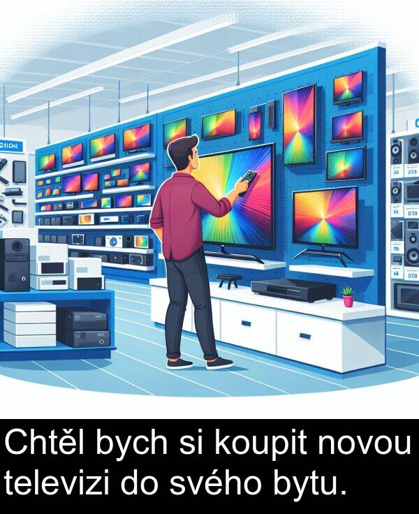 televizi: Chtěl bych si koupit novou televizi do svého bytu.