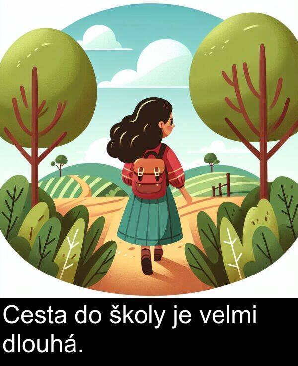 školy: Cesta do školy je velmi dlouhá.