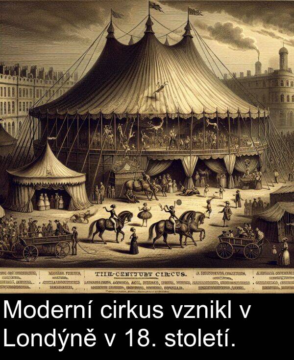 století: Moderní cirkus vznikl v Londýně v 18. století.