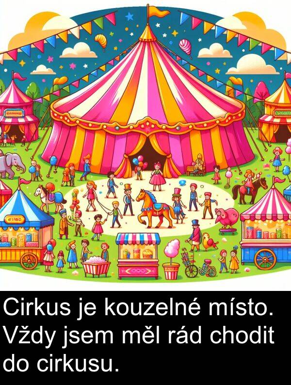 měl: Cirkus je kouzelné místo. Vždy jsem měl rád chodit do cirkusu.