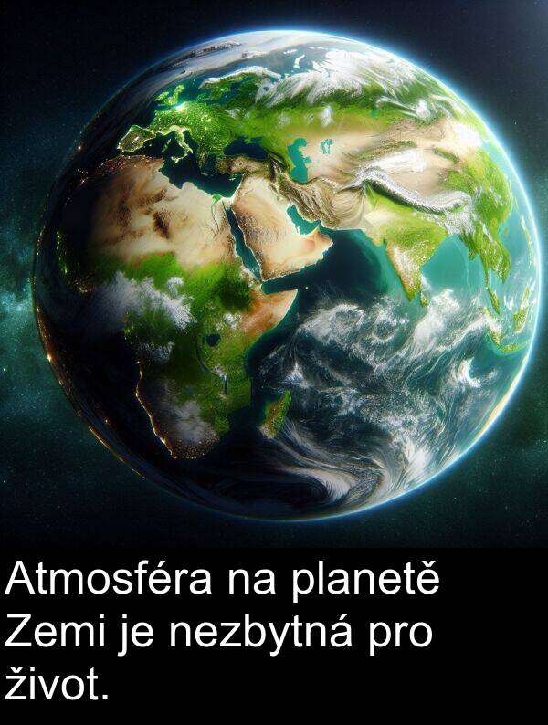 život: Atmosféra na planetě Zemi je nezbytná pro život.