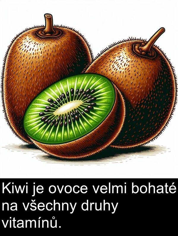 bohaté: Kiwi je ovoce velmi bohaté na všechny druhy vitamínů.