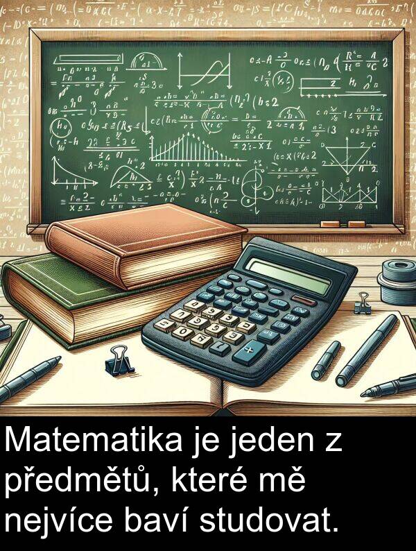 jeden: Matematika je jeden z předmětů, které mě nejvíce baví studovat.