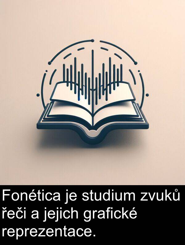 grafické: Fonética je studium zvuků řeči a jejich grafické reprezentace.