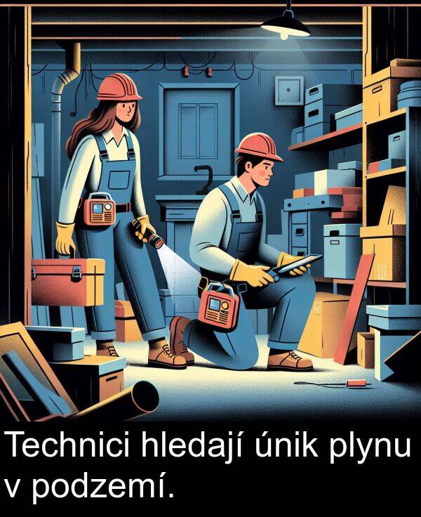 hledají: Technici hledají únik plynu v podzemí.