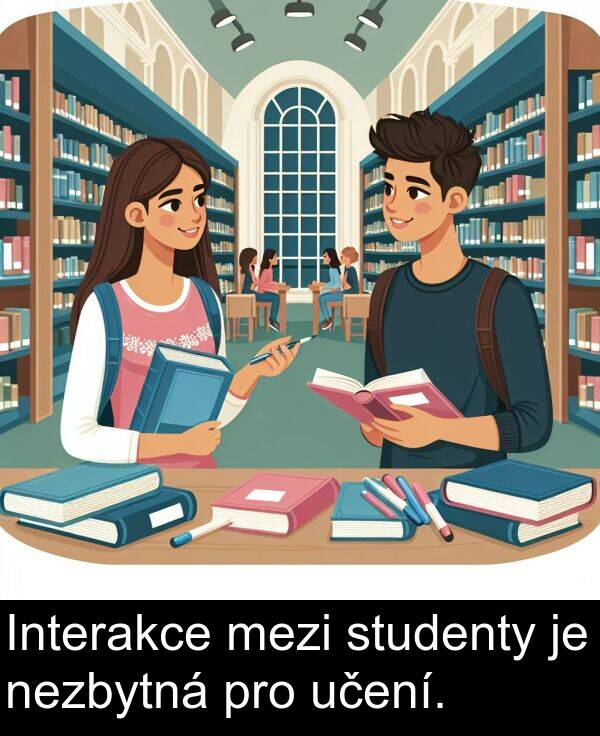 učení: Interakce mezi studenty je nezbytná pro učení.