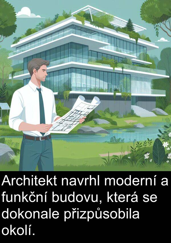 funkční: Architekt navrhl moderní a funkční budovu, která se dokonale přizpůsobila okolí.