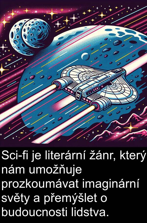 lidstva: Sci-fi je literární žánr, který nám umožňuje prozkoumávat imaginární světy a přemýšlet o budoucnosti lidstva.