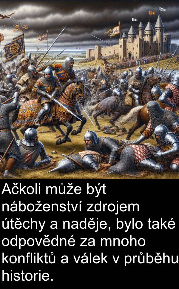 také: Ačkoli může být náboženství zdrojem útěchy a naděje, bylo také odpovědné za mnoho konfliktů a válek v průběhu historie.