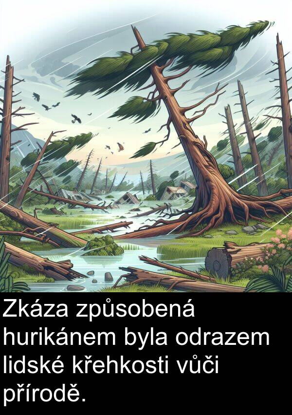 lidské: Zkáza způsobená hurikánem byla odrazem lidské křehkosti vůči přírodě.