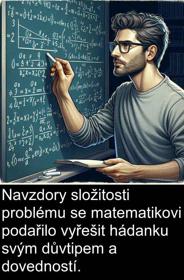 podařilo: Navzdory složitosti problému se matematikovi podařilo vyřešit hádanku svým důvtipem a dovedností.