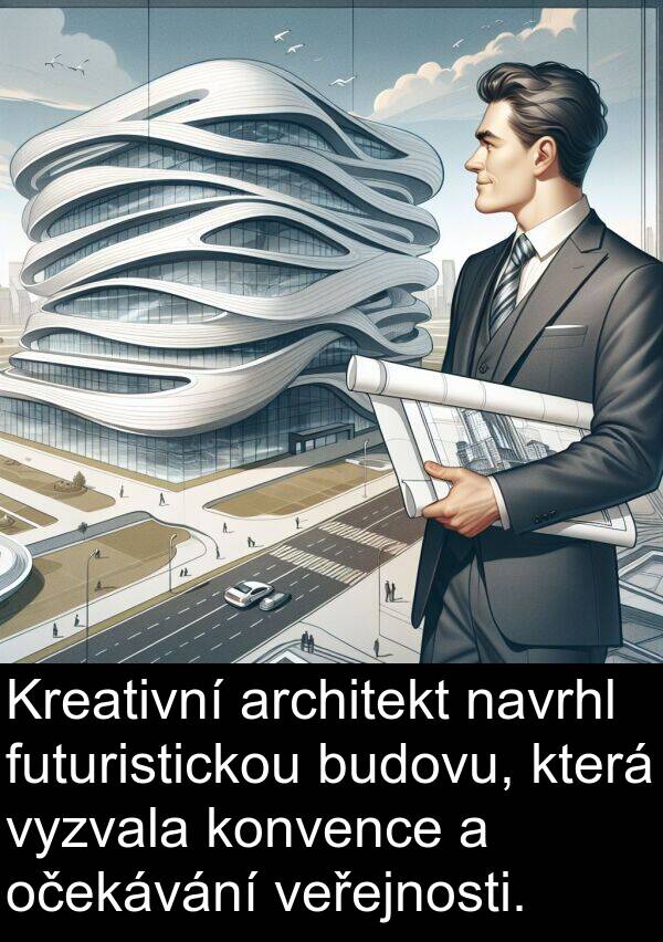 architekt: Kreativní architekt navrhl futuristickou budovu, která vyzvala konvence a očekávání veřejnosti.