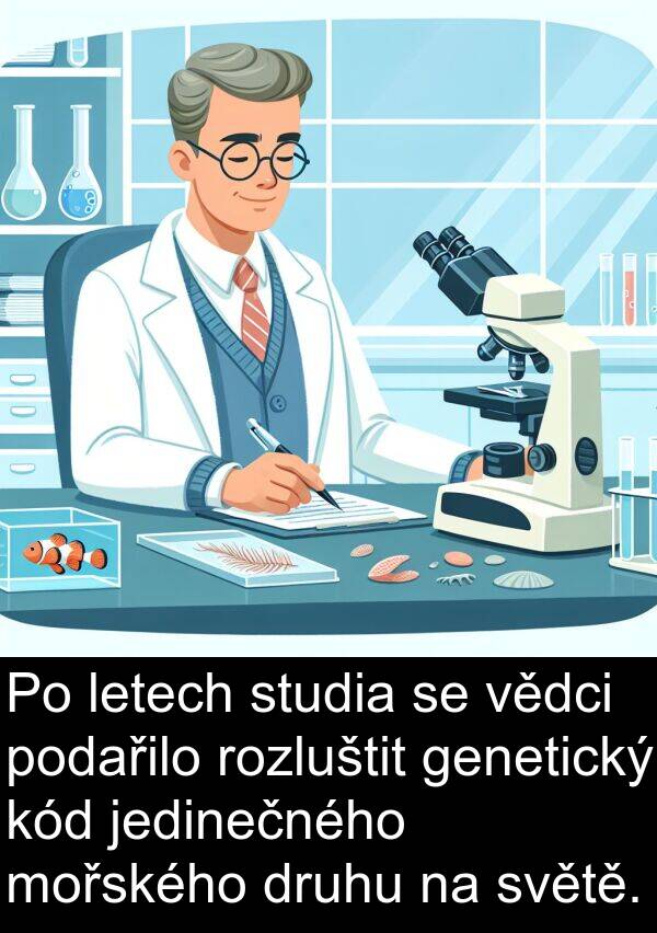 letech: Po letech studia se vědci podařilo rozluštit genetický kód jedinečného mořského druhu na světě.