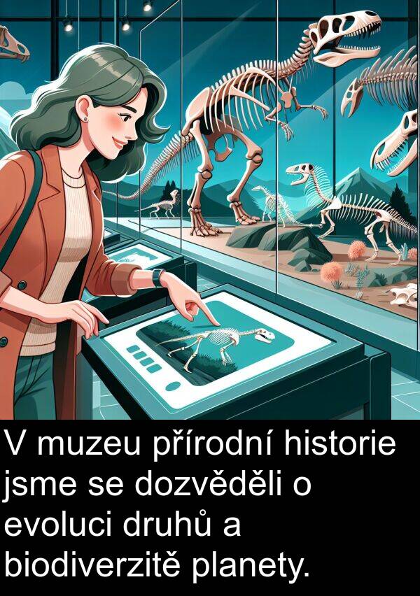 planety: V muzeu přírodní historie jsme se dozvěděli o evoluci druhů a biodiverzitě planety.