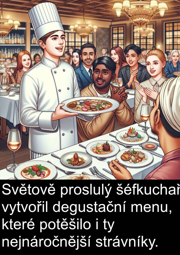 šéfkuchař: Světově proslulý šéfkuchař vytvořil degustační menu, které potěšilo i ty nejnáročnější strávníky.