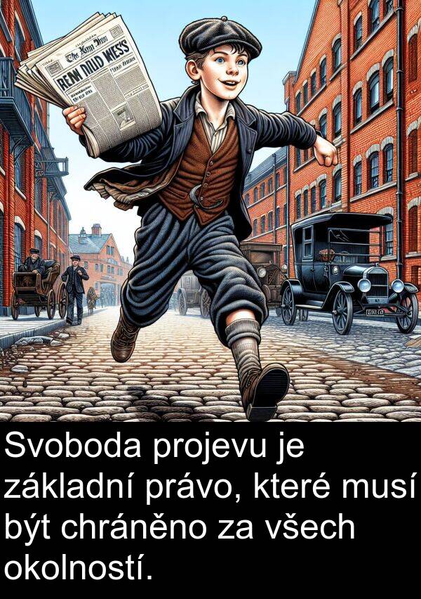 základní: Svoboda projevu je základní právo, které musí být chráněno za všech okolností.