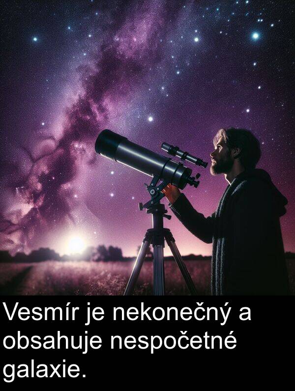 galaxie: Vesmír je nekonečný a obsahuje nespočetné galaxie.