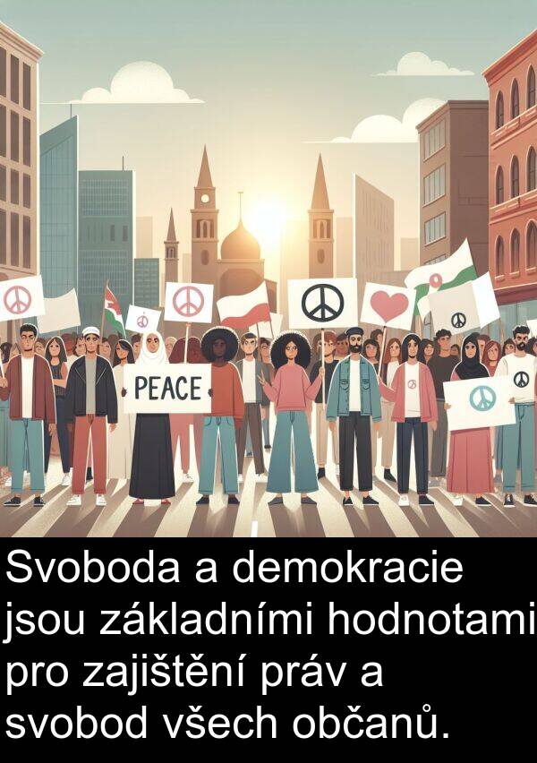 demokracie: Svoboda a demokracie jsou základními hodnotami pro zajištění práv a svobod všech občanů.