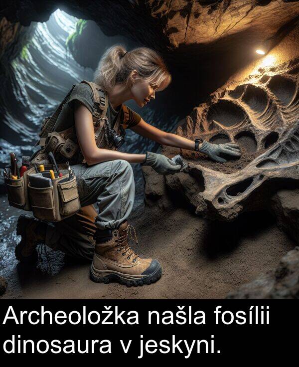 fosílii: Archeoložka našla fosílii dinosaura v jeskyni.