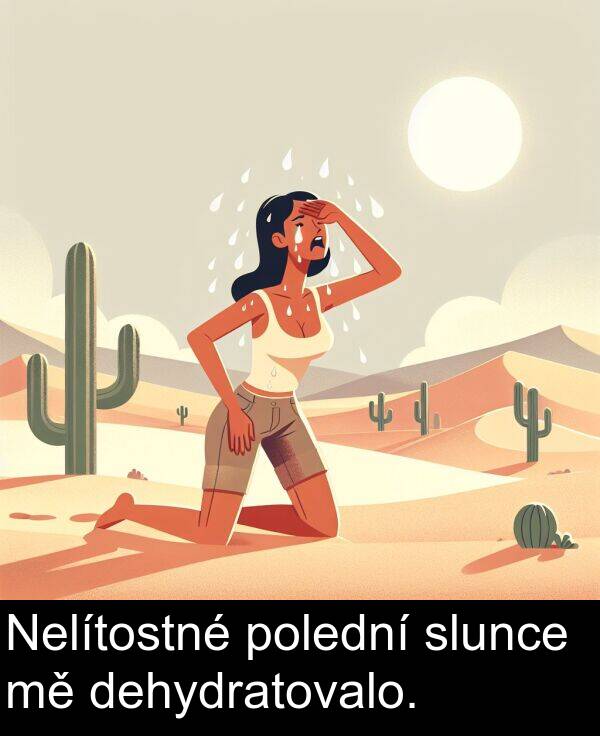 slunce: Nelítostné polední slunce mě dehydratovalo.