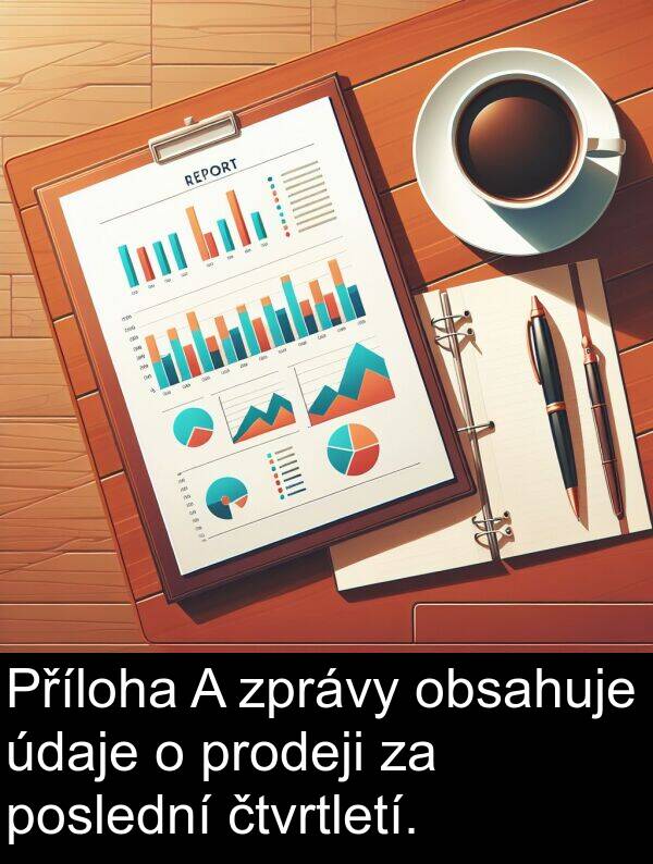 čtvrtletí: Příloha A zprávy obsahuje údaje o prodeji za poslední čtvrtletí.