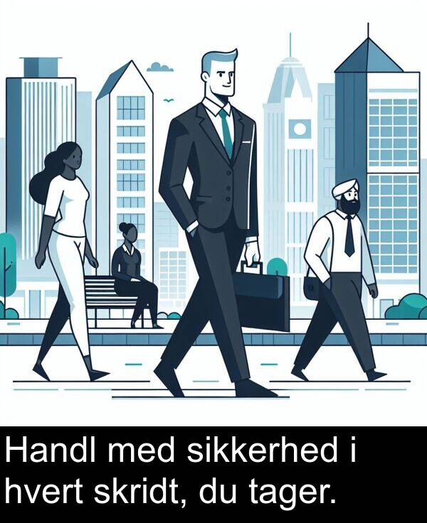 skridt: Handl med sikkerhed i hvert skridt, du tager.