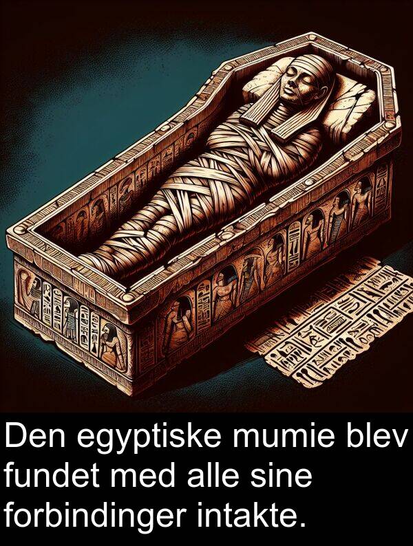 egyptiske: Den egyptiske mumie blev fundet med alle sine forbindinger intakte.