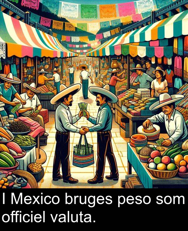 valuta: I Mexico bruges peso som officiel valuta.