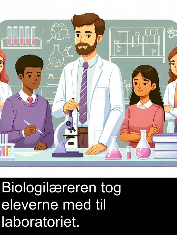 eleverne: Biologilæreren tog eleverne med til laboratoriet.