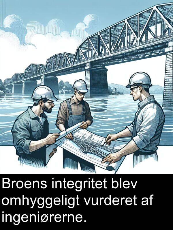 omhyggeligt: Broens integritet blev omhyggeligt vurderet af ingeniørerne.