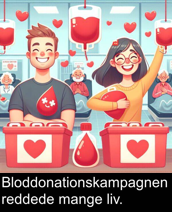 mange: Bloddonationskampagnen reddede mange liv.