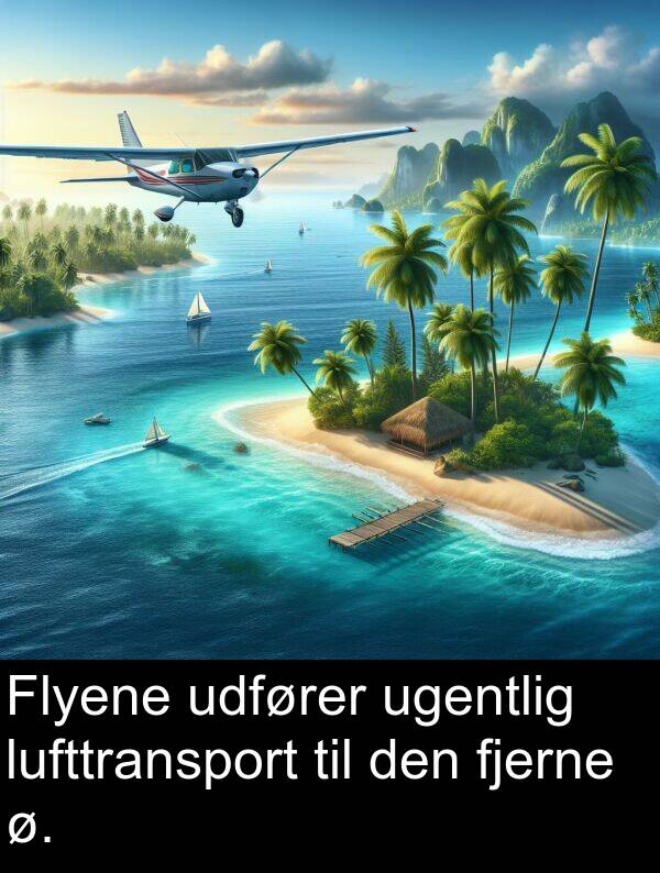 fjerne: Flyene udfører ugentlig lufttransport til den fjerne ø.