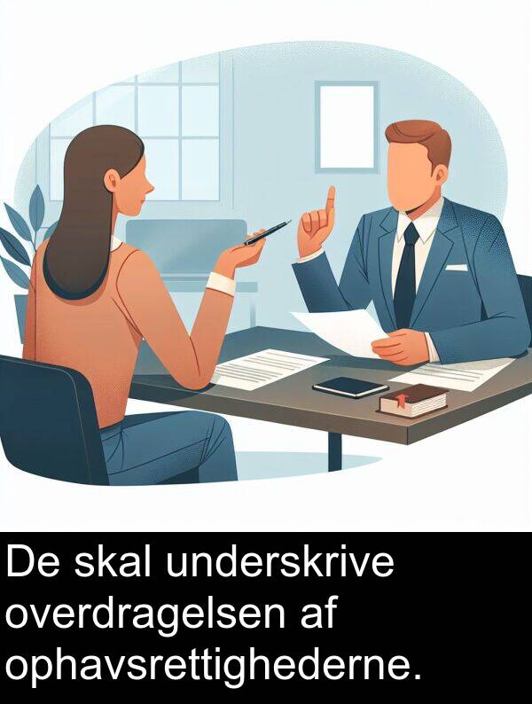 skal: De skal underskrive overdragelsen af ophavsrettighederne.