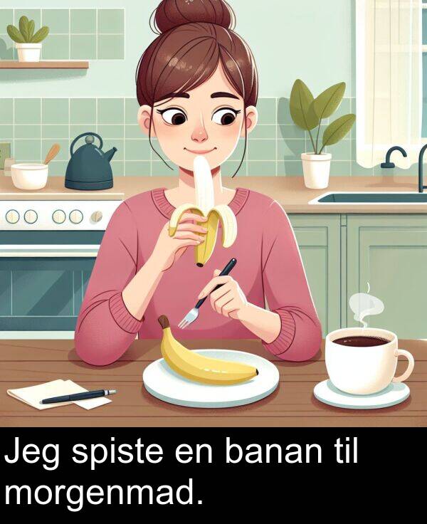 morgenmad: Jeg spiste en banan til morgenmad.