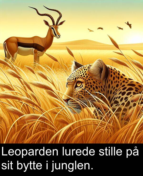 junglen: Leoparden lurede stille på sit bytte i junglen.