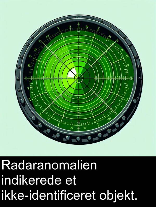 objekt: Radaranomalien indikerede et ikke-identificeret objekt.